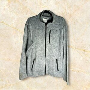 Sonoma Men’s Fleece Jacket Gray with Black Trim Sz XLT